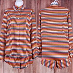 NWT Vetchy Womens Size Small Sunset Stripe Shirt & Shorts 2 Pieces Set